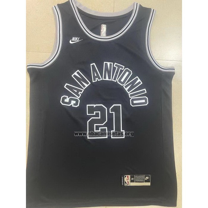Camiseta San Antonio Spurs Tim Duncan NO 21 Statement 2022-23 Negro